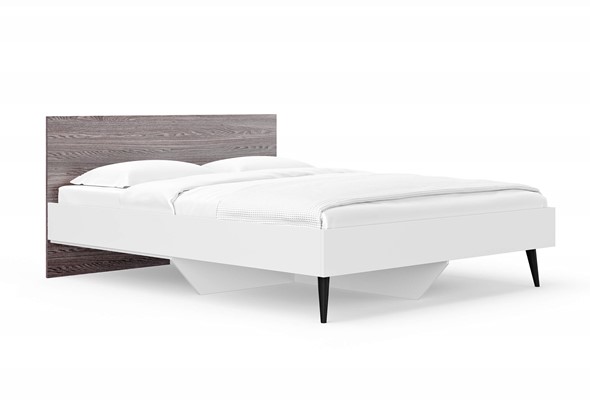 Полуторная кровать Ines 140х200, Ясень Анкор (Белый) в Альметьевске - изображение