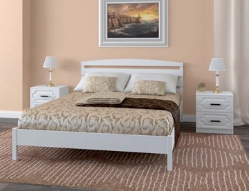 Спальная кровать Камелия-1 (Белый Античный) 140х200 в Нижнекамске - предосмотр 1