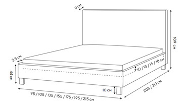 Кровать в спальню Lino 140х200, Велюр (Monopoly Прованский синий (792)) в Альметьевске - предосмотр 1