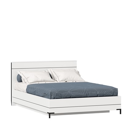 Полутороспальная кровать Норд 1400 ЛД 677.140.000.019 с подъемным механизмом, Белый/Черный в Альметьевске - изображение