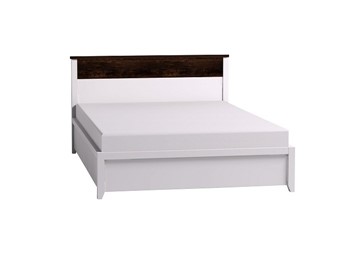 Кровать полутороспальная Норвуд 33 с гибкими ламелями металл, Белый-Орех шоколадный в Нижнекамске