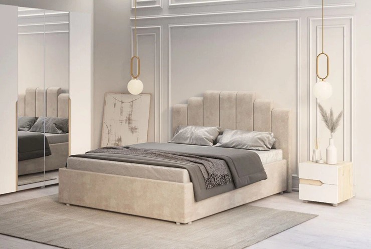 Кровать полутороспальная с подъемным механизмом Амелия 1400 в Альметьевске - изображение 4