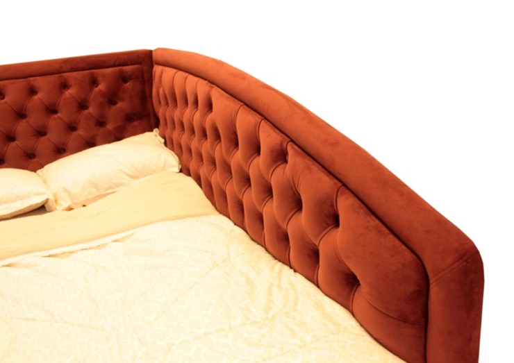 Кровать угловая  высокими ножками Грета 1340х2150 мм в Альметьевске - изображение 5