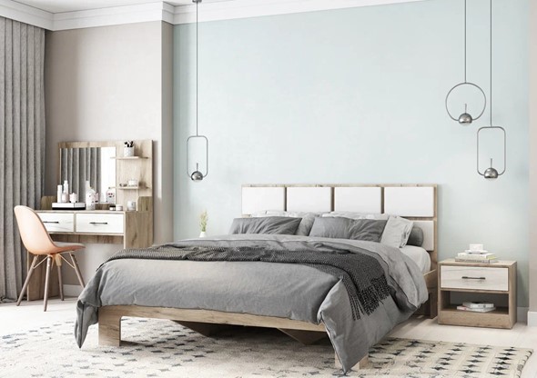 Мебель для спальни Соната №1 Дуб Крафт Серый - Дуб Крафт Белый в Нижнекамске - изображение
