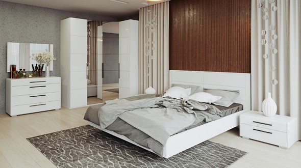 Гарнитур спальный Наоми №4, цвет Белый глянец в Нижнекамске - изображение