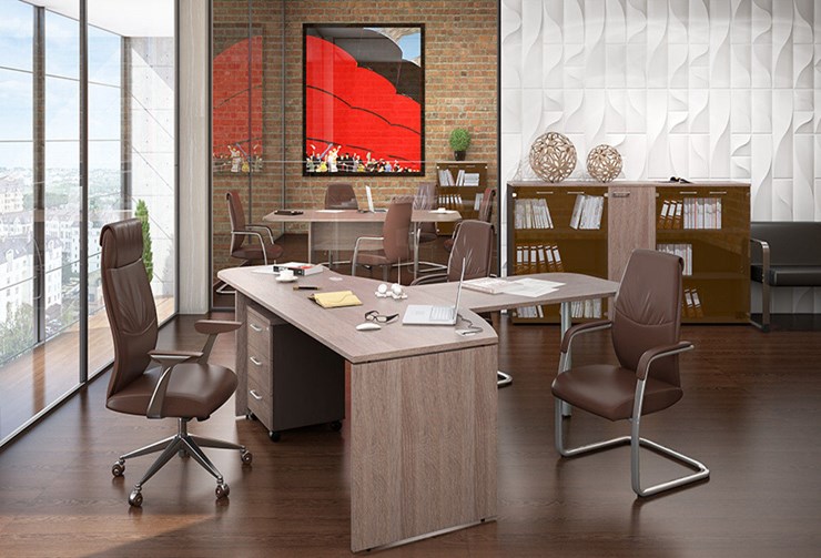 Офисный комплект мебели Xten с большим шкафом для документов для 2 сотрудников в Нижнекамске - изображение 2