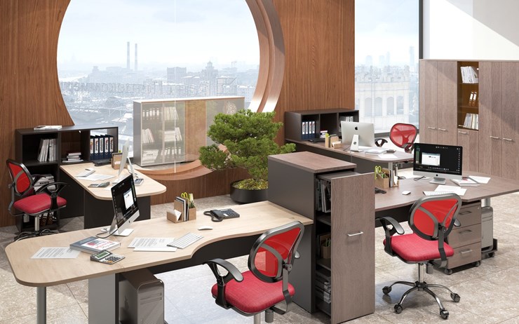 Офисный комплект мебели Xten с большим шкафом для документов для 2 сотрудников в Нижнекамске - изображение 5