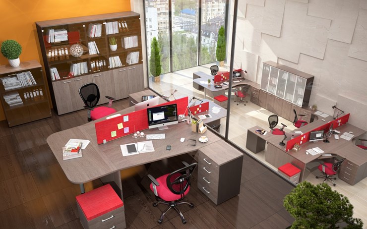 Комплект офисной мебели Xten для двух сотрудников с тумбочками в Казани - изображение 3