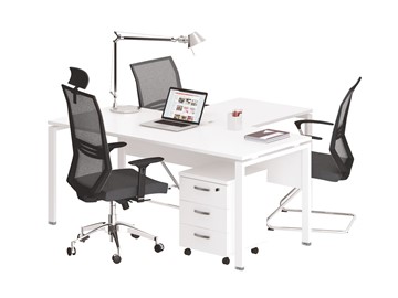 Офисный набор мебели А4 (металлокаркас UNO) белый премиум / металлокаркас белый в Альметьевске