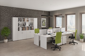 Комплект офисной мебели Комфорт (белый премиум) в Набережных Челнах