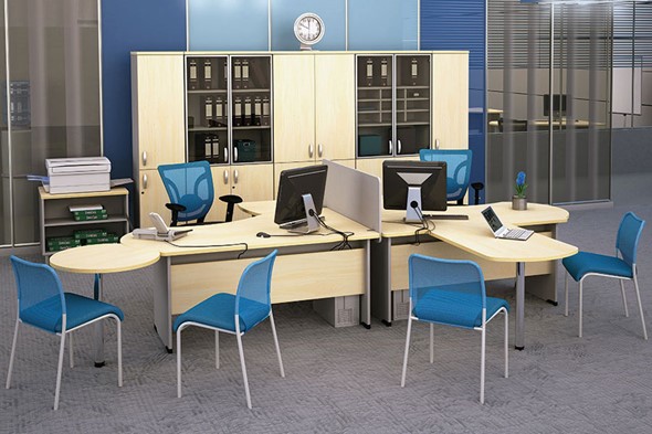 Офисный комплект мебели Boston для 2 сотрудников по работе с клиентами в Нижнекамске - изображение