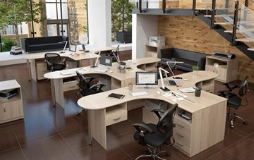 Мебель для персонала SIMPLE с эргономичными столами и тумбами в Альметьевске - предосмотр