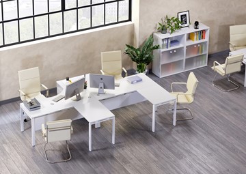 Офисный комплект мебели Metal System Style (Белый/Белый) в Набережных Челнах