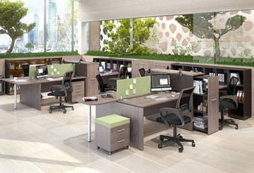 Комплект офисной мебели Xten для двух сотрудников с тумбочками в Казани
