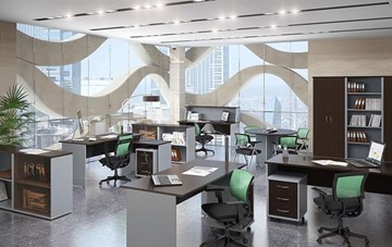 Набор мебели в офис IMAGO четыре рабочих места, стол для переговоров в Казани - предосмотр