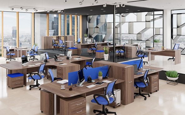 Офисный набор мебели Wave 1, два рабочих места в Нижнекамске - изображение