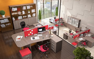 Офисный комплект мебели Xten с большим шкафом для документов для 2 сотрудников в Нижнекамске