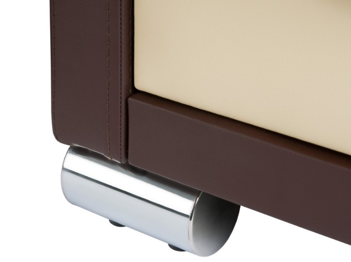 Туалетный стол OrmaSoft 2, 4 ящика, левый, экокожа коричневая/кремовая в Нижнекамске - изображение 2