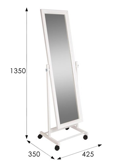 Напольное зеркало в спальню BeautyStyle 27 (135х42,5см) Белое в Альметьевске - изображение 7
