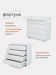 Комод Фортуна 800/4 (арт.78) МДФ (белый) NEW в Казани - предосмотр 9