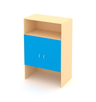 Детский 2-дверный шкаф ДШ-2М МДФ Беж+ Синий в Альметьевске - изображение