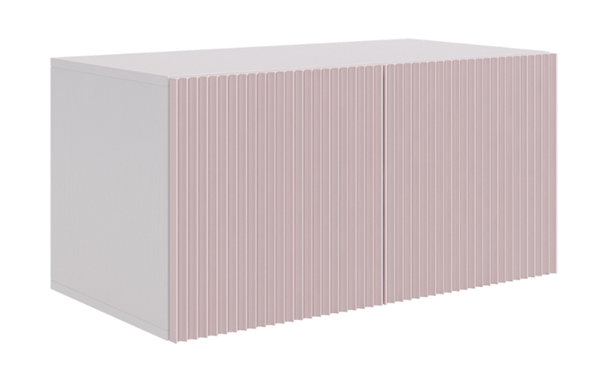 Двухдверная антресоль Зефир 118.01 (белое дерево/пудра розовая (эмаль)) в Альметьевске - изображение