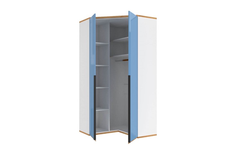 Угловой шкаф детский Урбан 528.060, белый/капри синий в Набережных Челнах - изображение 2