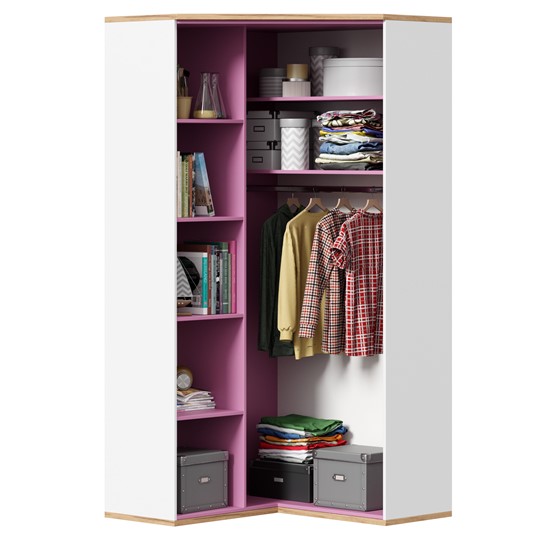 Угловой детский шкаф Урбан 528.060, белый/розовый в Набережных Челнах - изображение 4