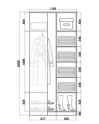 Детский шкаф-купе угловой Хит-У-24-4-77-28, Мишка в интерьере, Дуб сонома в Альметьевске - изображение 2
