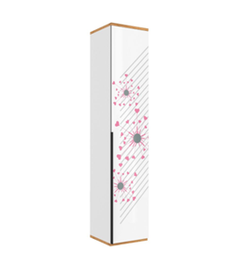 Шкаф одностворчатый Урбан 528.040, белый/розовый в Нижнекамске