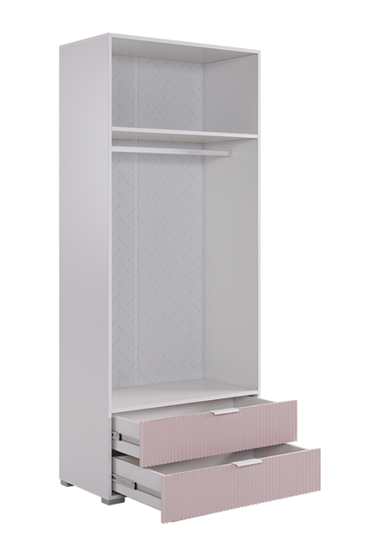 Двухдверный шкаф Зефир 108.01 (белое дерево/пудра розовая (эмаль)) в Нижнекамске - изображение 2