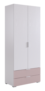 Двухдверный шкаф Зефир 108.01 (белое дерево/пудра розовая (эмаль)) в Казани