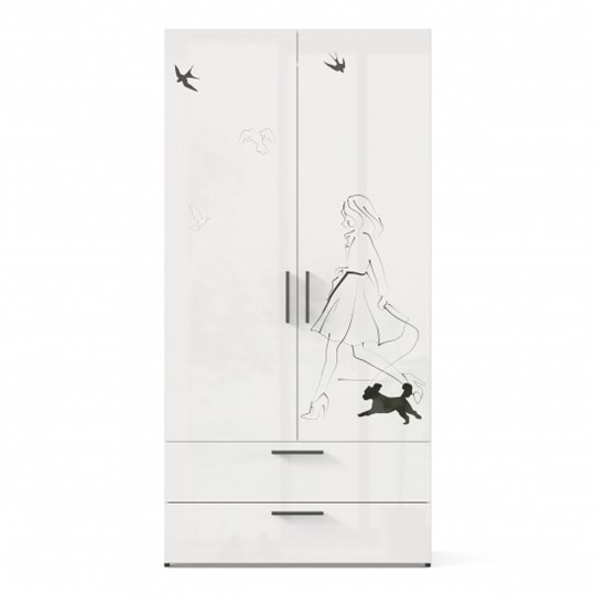 Шкаф комбинированный Джоли ЛД 535.040, Серый шелк в Альметьевске - изображение 1