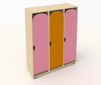 Шкаф детский ШГ3 Беж+Розовый+Оранжевый в Набережных Челнах