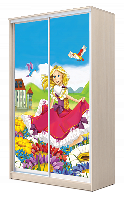 Шкаф-купе 2-створчатый ХИТ 24-17-77-11, Принцесса, дуб млечный в Нижнекамске - изображение
