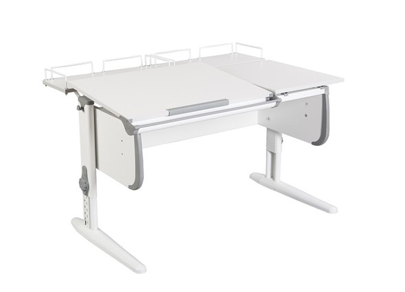 Детский стол-трансформер 1/75-40 (СУТ.25) + Polka_z 1/600 (2шт) белый/белый/Серый в Альметьевске - изображение