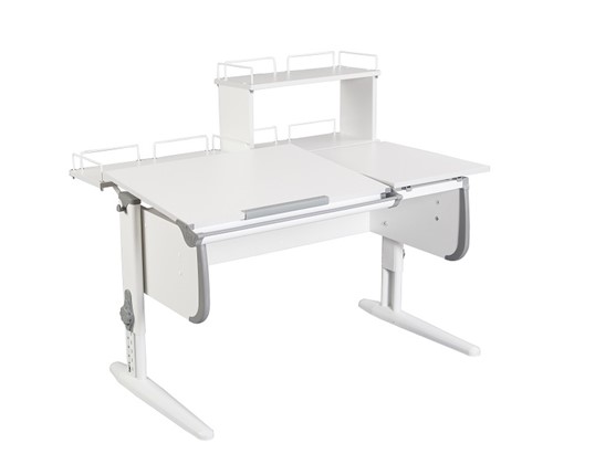 Детский стол-трансформер 1/75-40 (СУТ.25) + Polka_z 1/600 + Polka_zz 1/600 белый/белый/Серый в Нижнекамске - изображение