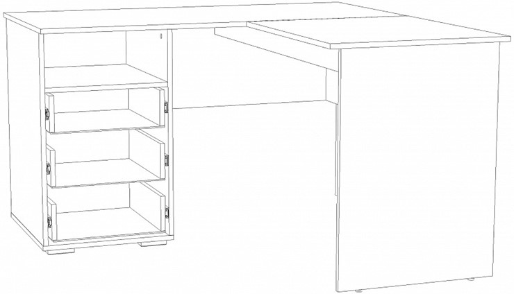 Письменный стол Банни НМ 041.41, Меренга/Бисквит/Белый/Дуб сонома в Альметьевске - изображение 2