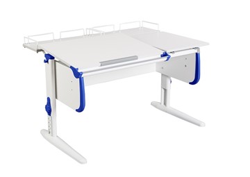 Растущий стол 1/75-40 (СУТ.25) + Polka_z 1/600 (2шт) белый/серый/Синий в Набережных Челнах