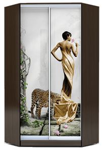 Шкаф 2300х1103, ХИТ У-23-4-77-03, Девушка с леопардом, венге в Альметьевске