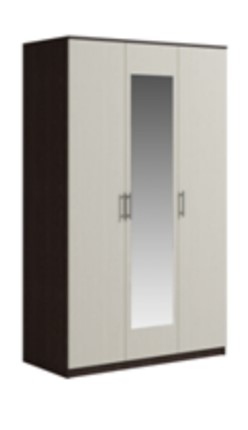 Шкаф 3 двери Светлана, с зеркалом, венге/дуб молочный в Альметьевске - изображение