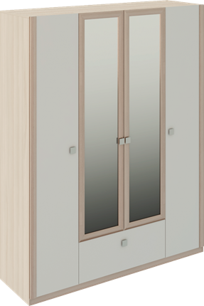 Шкаф распашной Глэдис М24 (Шимо светлый/Белый текстурный) в Альметьевске - изображение
