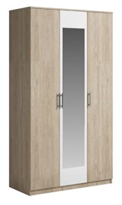 Шкаф 3 двери Светлана, с зеркалом, белый/дуб сонома в Набережных Челнах