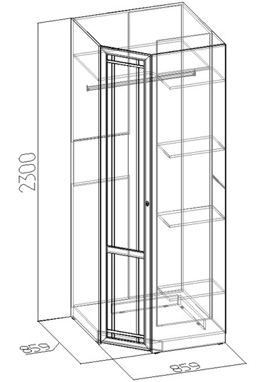 Шкаф Sherlock 63+ фасад стандарт, Дуб Сонома в Альметьевске - изображение 2