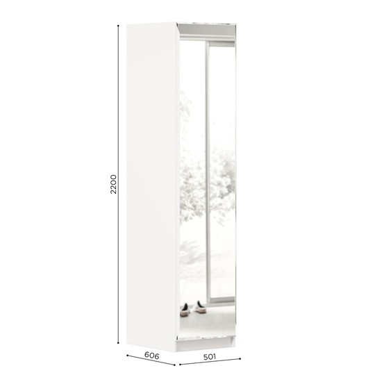 Одностворчатый шкаф Айла с зеркалом ЛД 688.140.000, Белый, исполнение 1 в Казани - изображение 3