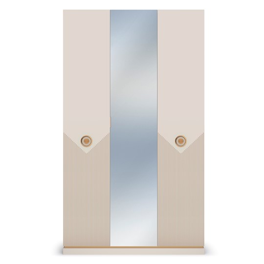 Шкаф 3-х дверный Капри, с зеркальным фасадом в Нижнекамске - изображение 1