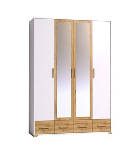 Шкаф для одежды Айрис 555, Белый-Дуб золотистый в Набережных Челнах