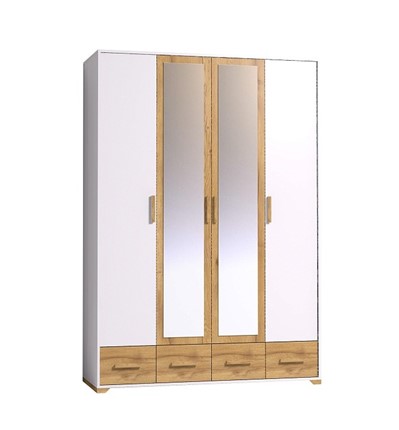 Шкаф для одежды Айрис 555, Белый-Дуб золотистый в Альметьевске - изображение