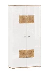 Шкаф двухстворчатый Фиджи с декоративными накладками 659.150, Дуб Золотой/Белый в Набережных Челнах