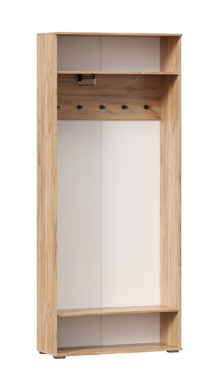 Шкаф двухстворчатый Фиджи с декоративными накладками 659.310, Дуб Золотой/Белый в Альметьевске - изображение 2